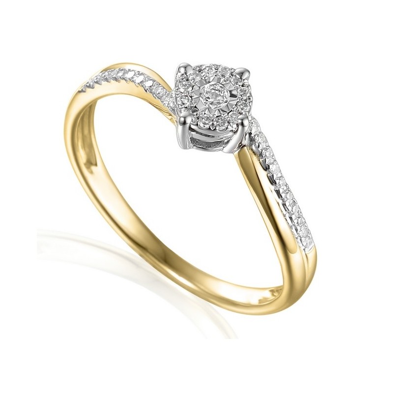 Pierścionek Au585 z diamentami R55152YW/0,130ct 