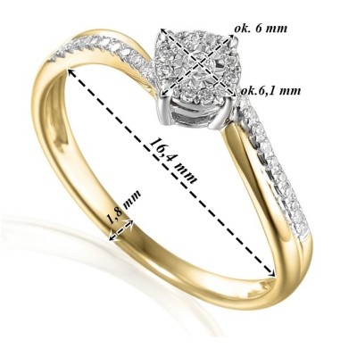 Pierścionek Au585 z diamentami R55152YW/0,130ct 