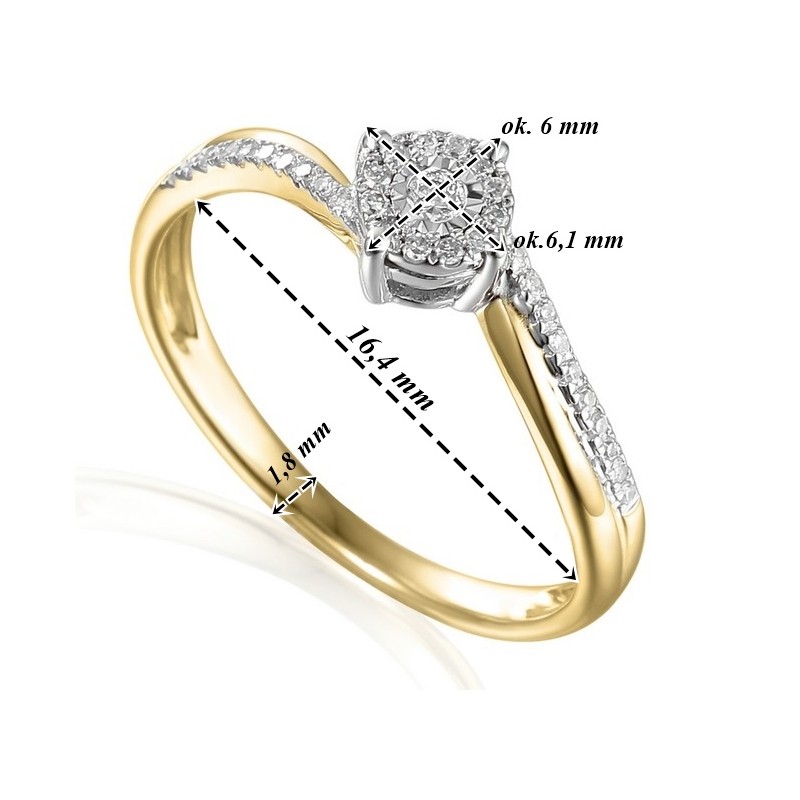 Pierścionek Au585 z diamentami R55152YW/0,130ct 