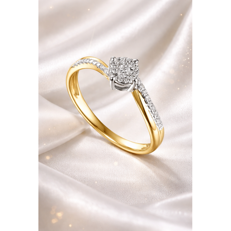 Pierścionek Au585 z diamentami R55152YW/0,130ct 