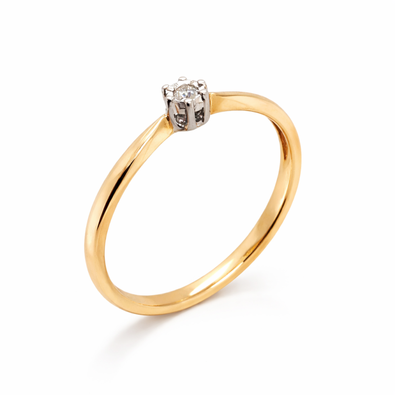 Pierścionek Au 585 z diamentem R70210 