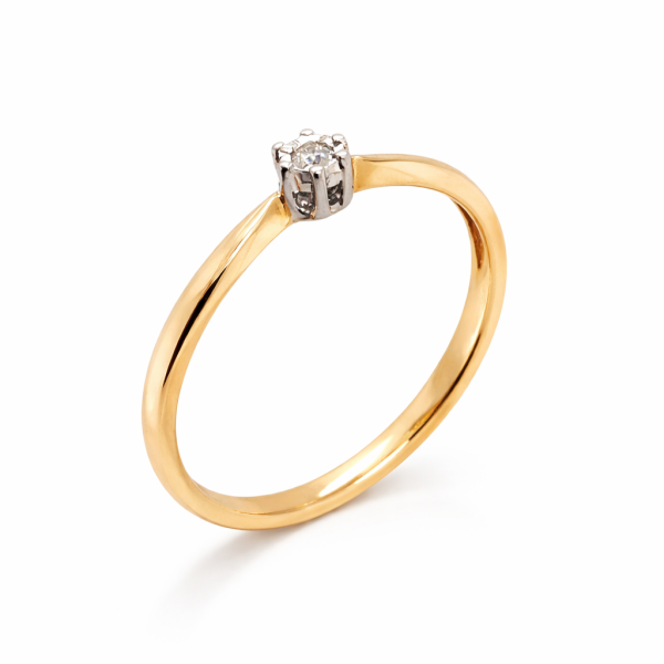 Pierścionek Au 585 z diamentem R70210 
