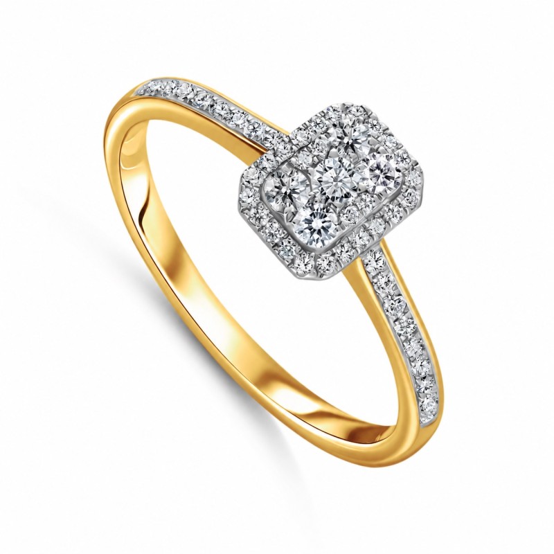 Pierścionek złoty Au 585 z diamentami 0,29ct
