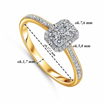 Pierścionek złoty Au 585 z diamentami 0,29ct