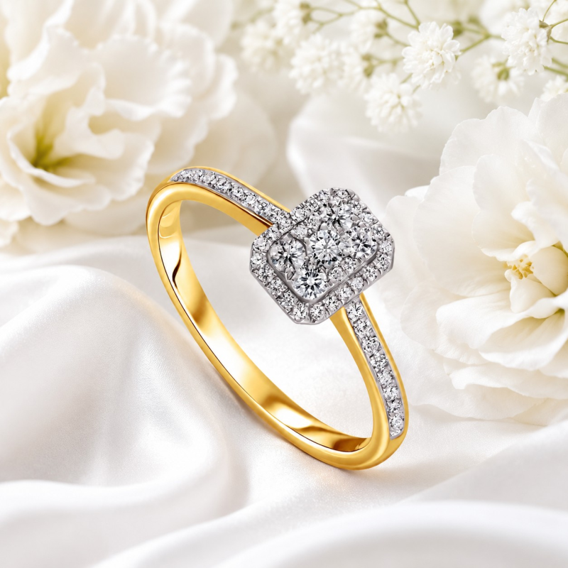 Pierścionek złoty Au 585 z diamentami 0,29ct