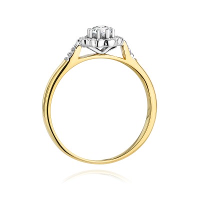 Złoty pierścionek Au 585 z diamentami 0,28ct