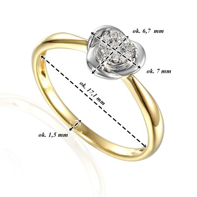 Pierścionek złoty Au 585 z diamentami 0,30ct