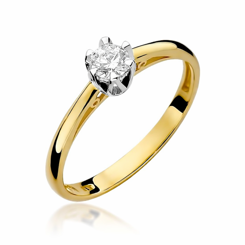 Pierścionek złoty Au 585 z diamentem 0.15ct