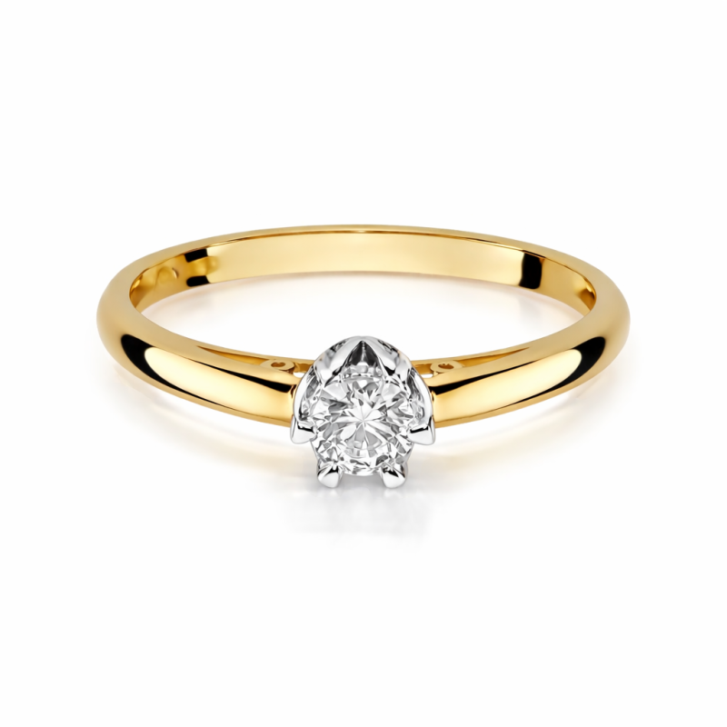 Pierścionek złoty Au 585 z diamentem 0.15ct