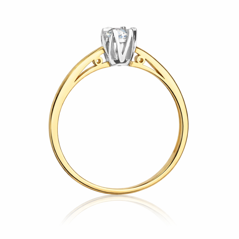 Pierścionek złoty Au 585 z diamentem 0.15ct