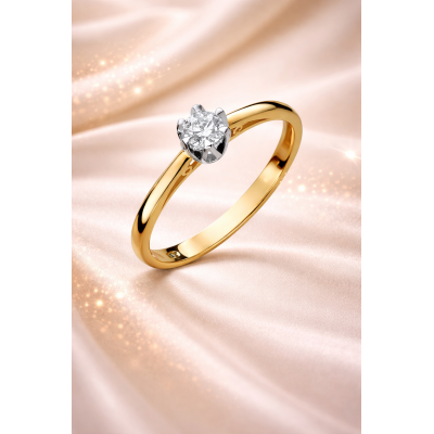 Pierścionek złoty Au 585 z diamentem 0.15ct