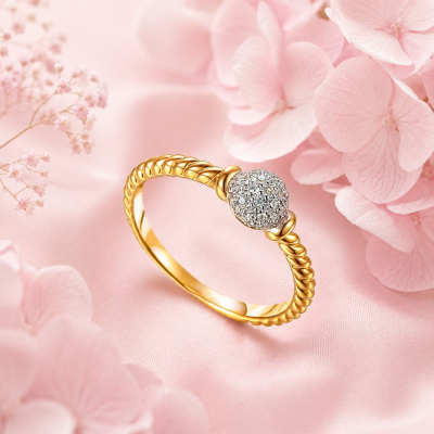 Pierścionek złoty Au 585 z diamentami 0,11ct