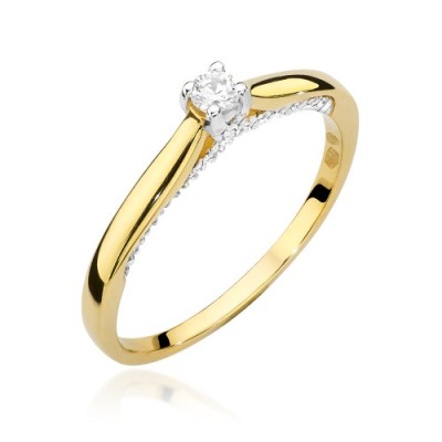 Pierścionek złoty Au 585 z diamentami 0,23ct