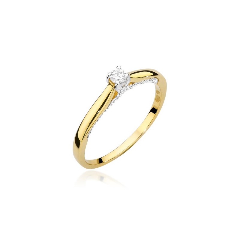 Pierścionek złoty Au 585 z diamentami 0,23ct