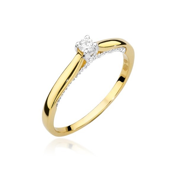 Pierścionek złoty Au 585 z diamentami 0,23ct