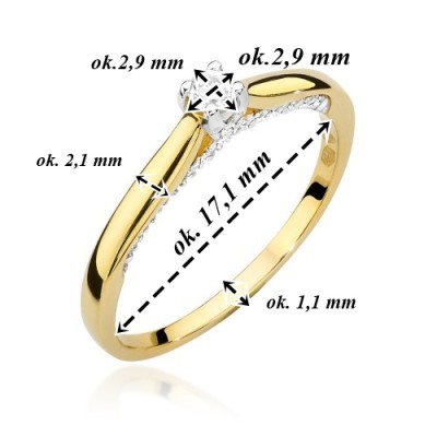 Pierścionek złoty Au 585 z diamentami 0,23ct