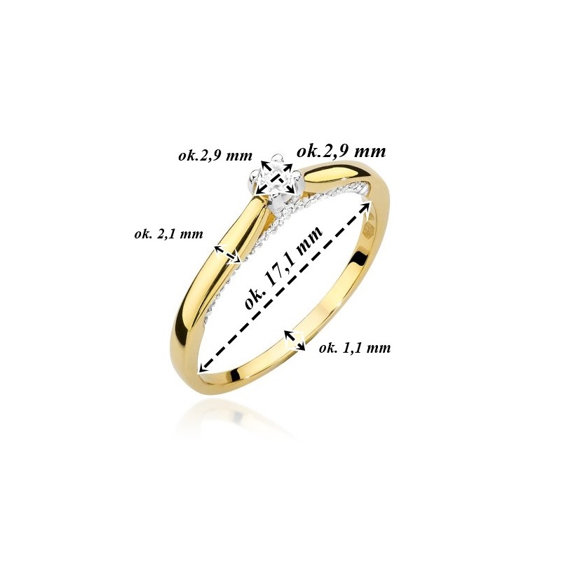 Pierścionek złoty Au 585 z diamentami 0,23ct