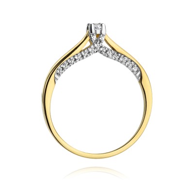 Pierścionek złoty Au 585 z diamentami 0,23ct