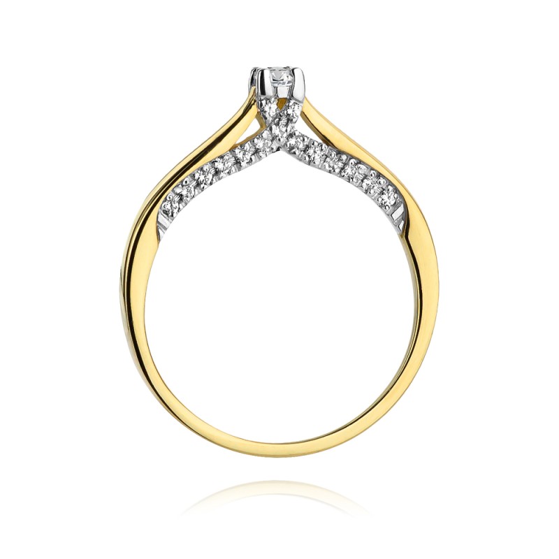 Pierścionek złoty Au 585 z diamentami 0,23ct