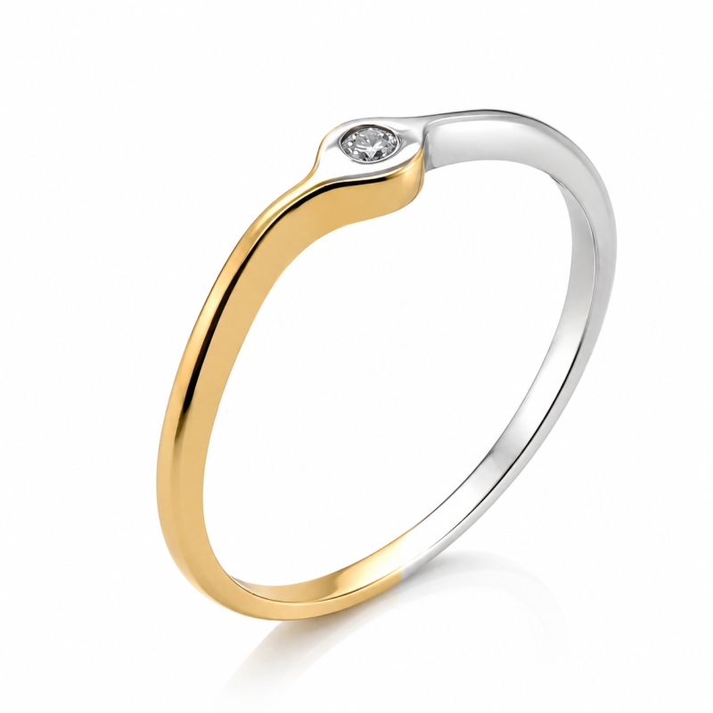 Pierścionek złoty Au 585 z diamentem 0.025ct