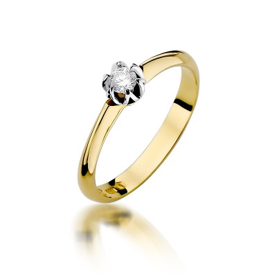 Pierścionek złoty Au 585 z diamentem 0,10ct