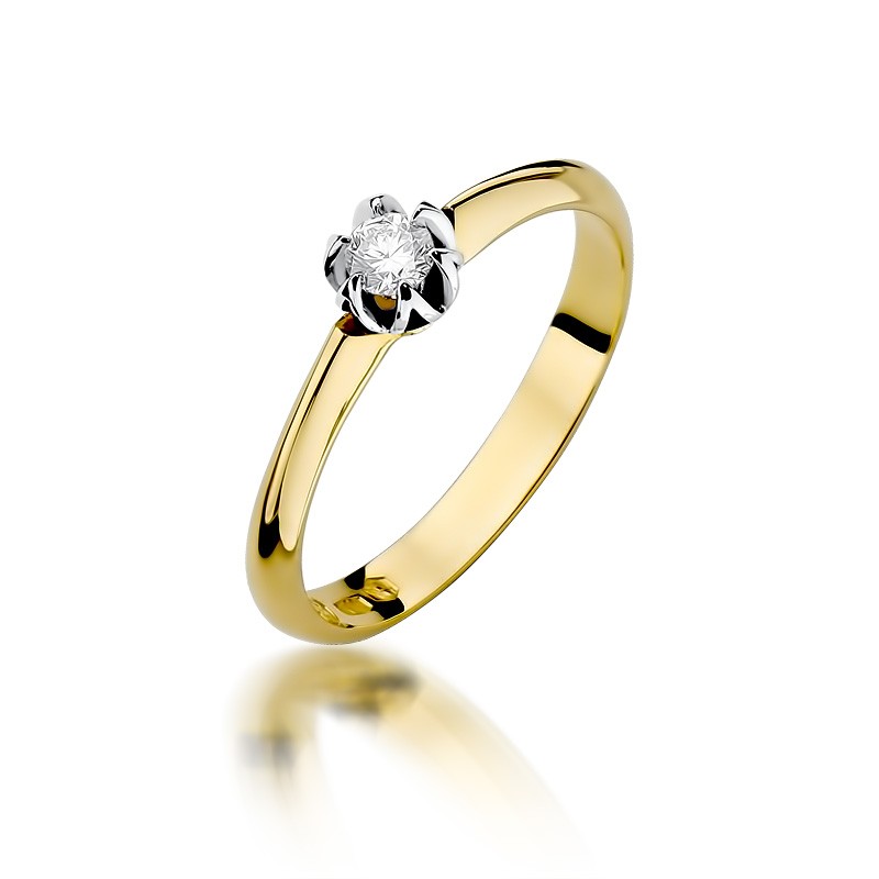 Pierścionek złoty Au 585 z diamentem 0,10ct