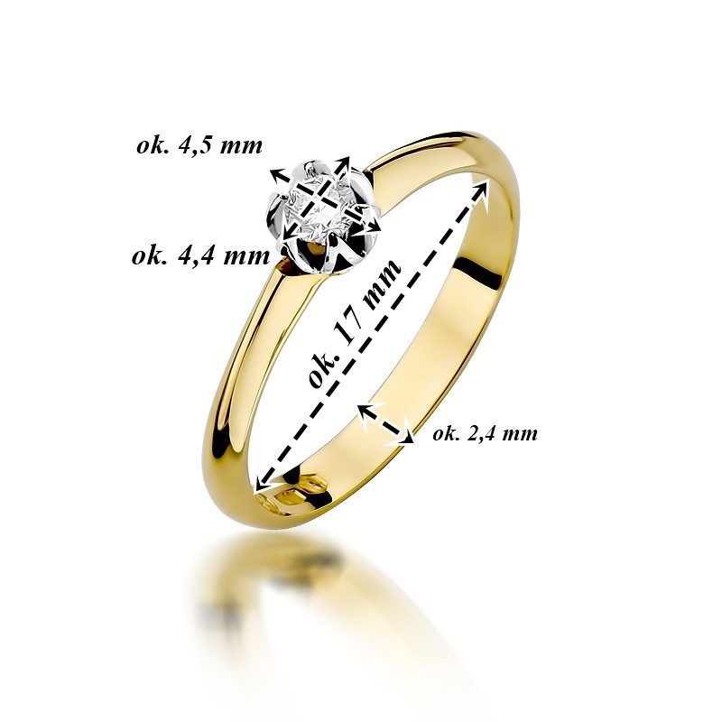 Pierścionek złoty Au 585 z diamentem 0,10ct