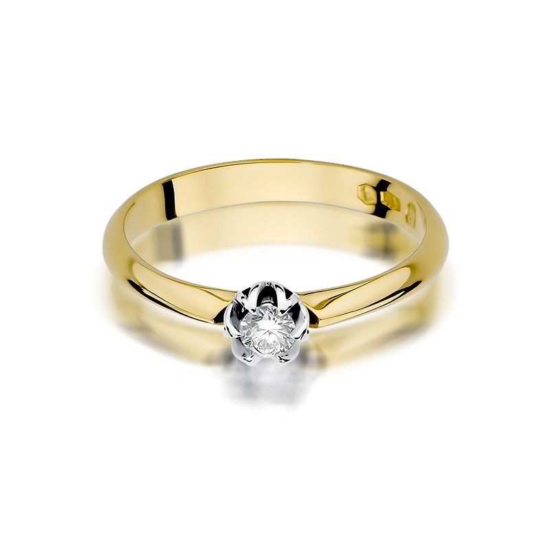 Pierścionek złoty Au 585 z diamentem 0,10ct