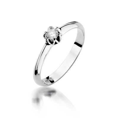 Pierścionek białę złoto Au 585 z diamentem 0,10ct