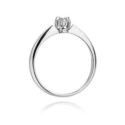 Pierścionek białę złoto Au 585 z diamentem 0,10ct