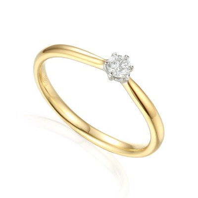 Pierścionek złoty Au 585 z diamentem 0,16ct