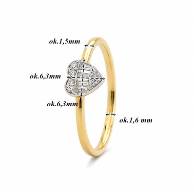 Pierścionek złoty Au 585 z diamentami 0,16ct