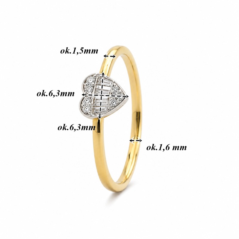 Pierścionek złoty Au 585 z diamentami 0,16ct