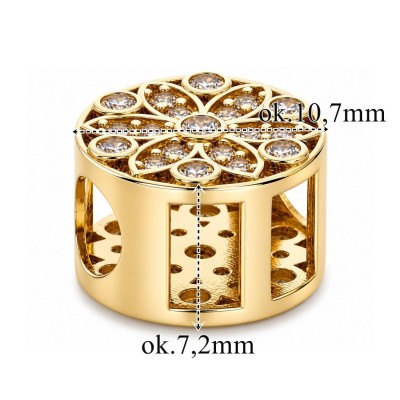 Charms zawieszka złota Au 585 z cyrkoniami