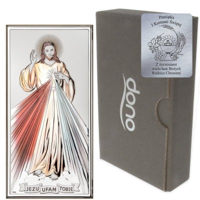 Obrazek srebrny Jezus Miłosierny DS26C