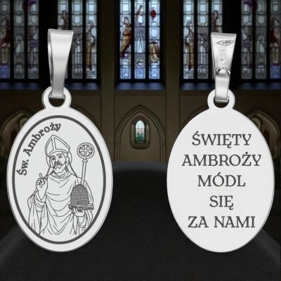 Medalik srebrny Ag 925 Św. Ambroży MDC123R