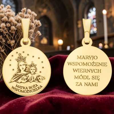 Medalik srebrny złocony MB Wspomożycielka MDC081G