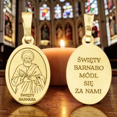 Medalik srebrny Ag 925 złocony Św. Barnaba MDC093G