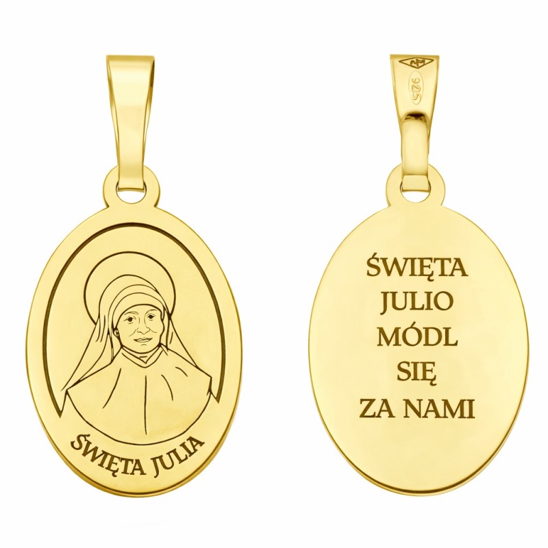 Medalik srebrny Ag 925 rodowany Św. Julia MDC096G