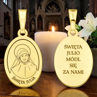 Medalik srebrny Ag 925 rodowany Św. Julia MDC096G