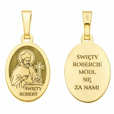 Medalik srebrny Ag 925 złocony Św. Robert MDC097G