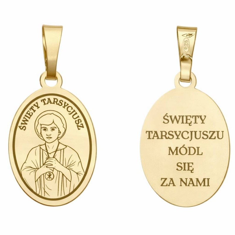 Medalik Ag 925 pozłacany Św. Tarsycjusz MDC129G