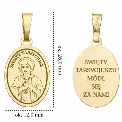 Medalik Ag 925 pozłacany Św. Tarsycjusz MDC129G