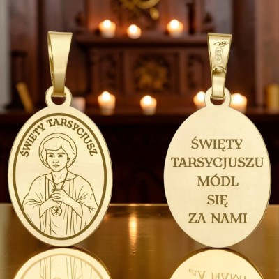 Medalik Ag 925 pozłacany Św. Tarsycjusz MDC129G