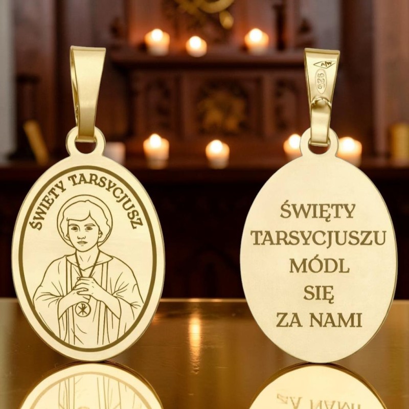 Medalik Ag 925 pozłacany Św. Tarsycjusz MDC129G
