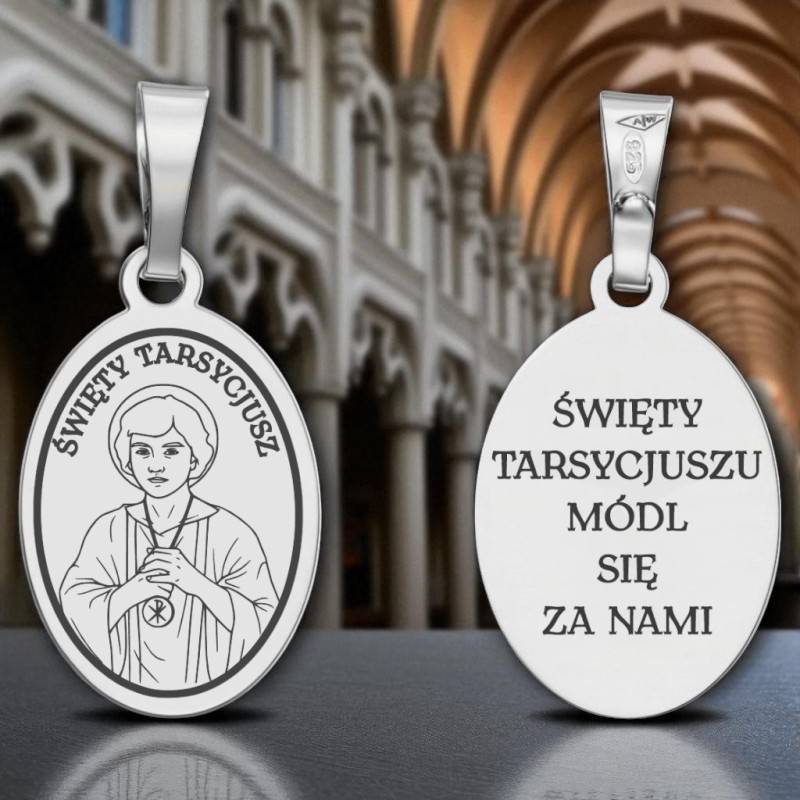 Medalik Ag 925 rodowany Św. Tarsycjusz MDC129R
