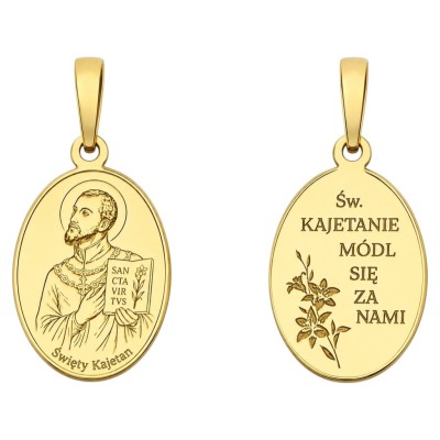 Medalik Ag 925 pozłacany Św. Kajetan MDC134G
