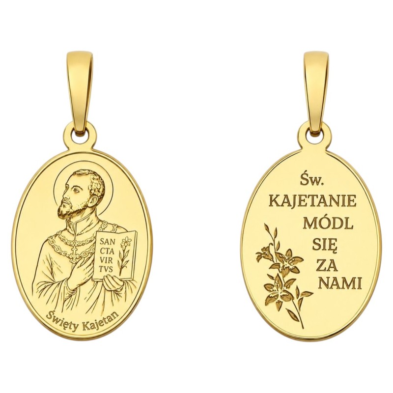 Medalik Ag 925 pozłacany Św. Kajetan MDC134G