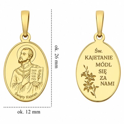 Medalik Ag 925 pozłacany Św. Kajetan MDC134G