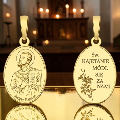 Medalik Ag 925 pozłacany Św. Kajetan MDC134G